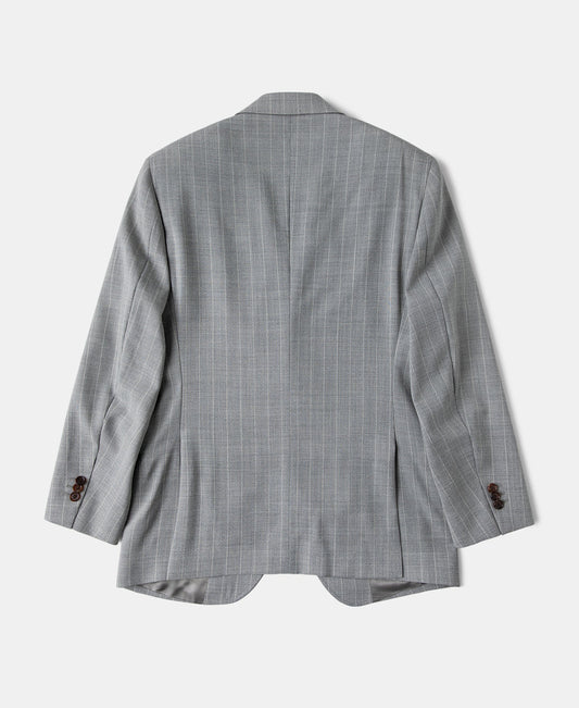 Gray Chalk Stripe Suit Jacket – Side View | Ghosts Vintage