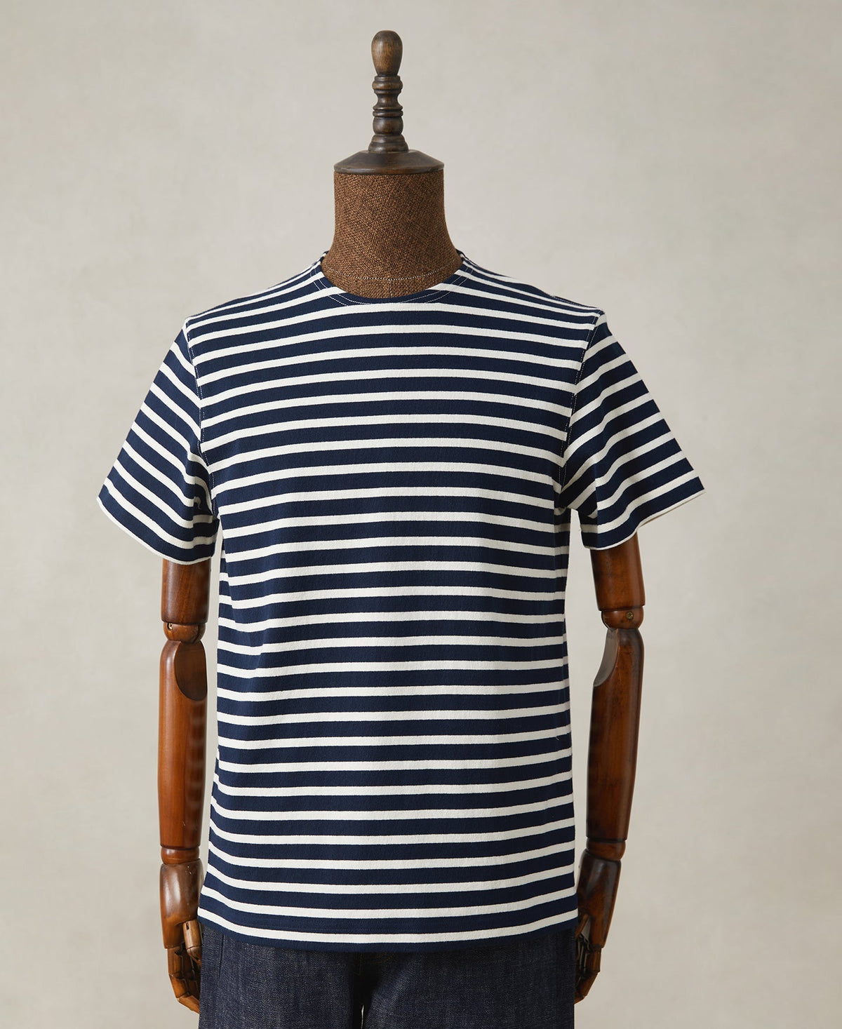 Breton Striped Jersey T-Shirt Navy Ivory – Back View | Ghosts Vintage