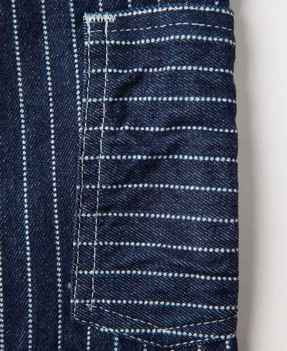 Indigo Wabash Work Pants – Inseam Detail | Ghosts Vintage