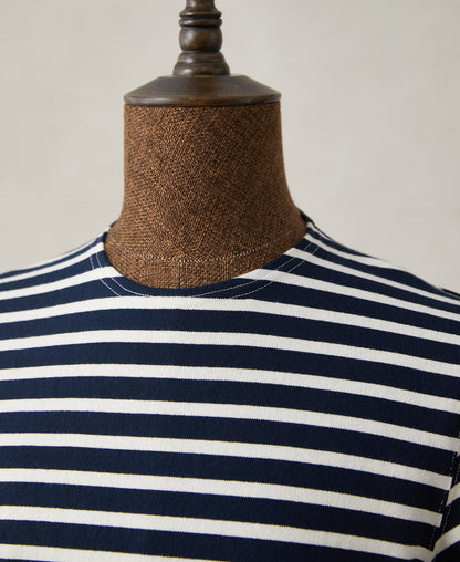 Navy Ivory Breton T-Shirt – Sleeve Detail | Ghosts Vintage
