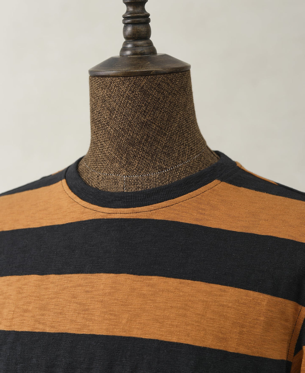 Black Orange Stripe T-Shirt – Hem Detail | Ghosts Vintage