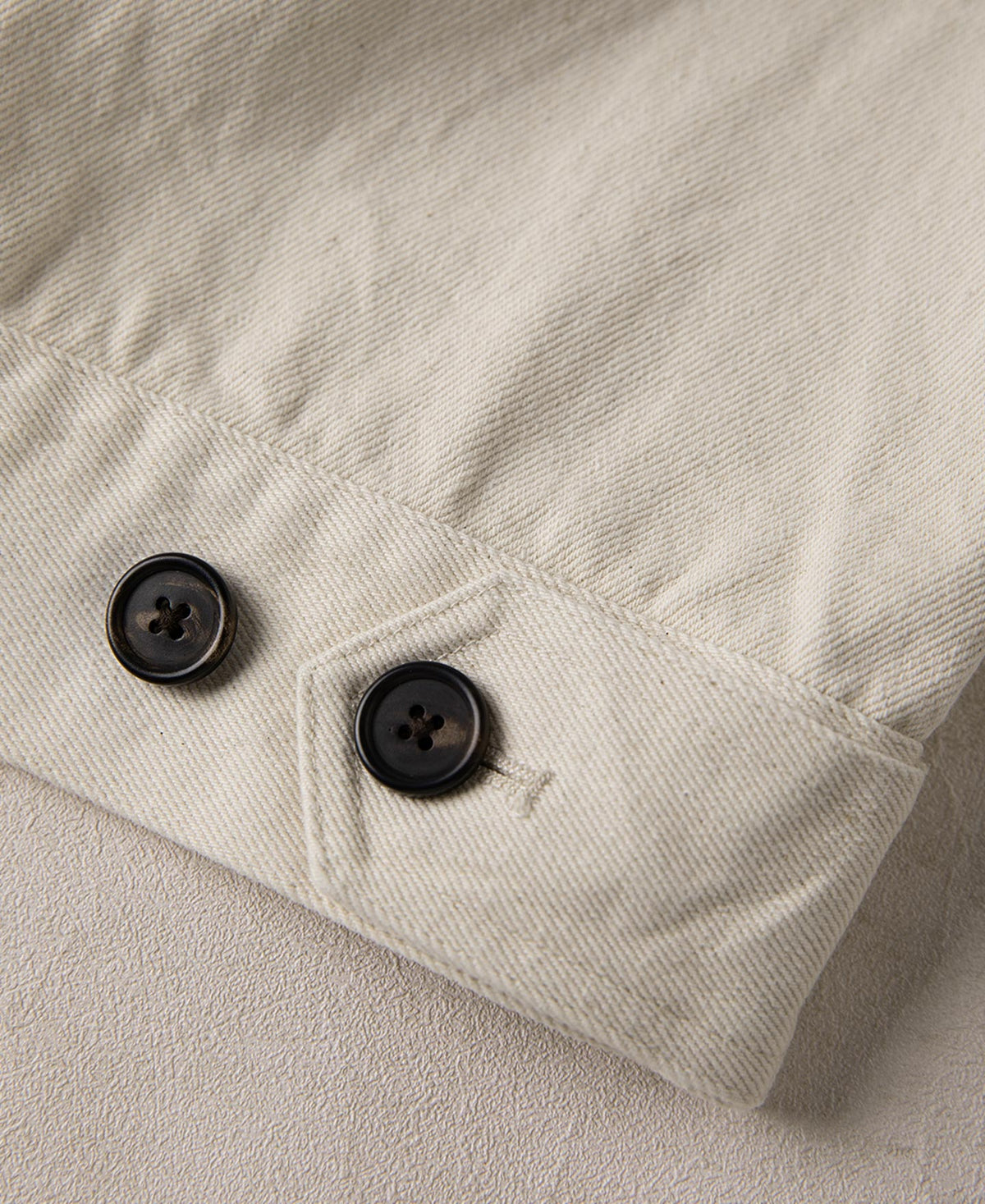 Natural Cotton Work Jacket – Flat Lay Back | Ghosts Vintage