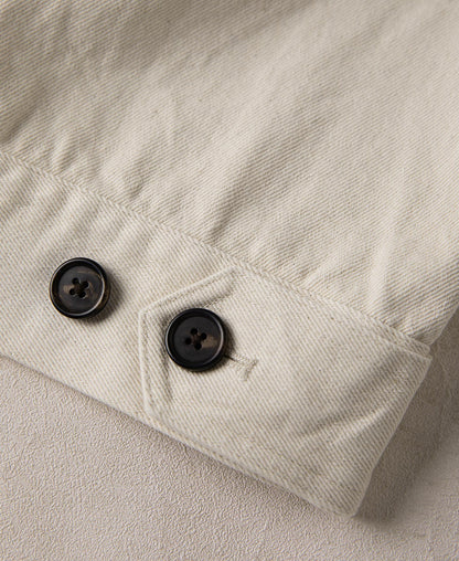 Natural Cotton Work Jacket – Flat Lay Back | Ghosts Vintage