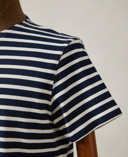 Navy Ivory Breton T-Shirt – Hem Detail | Ghosts Vintage