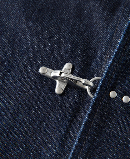 Indigo Chore Jacket – Cotton Collar Lining Detail | Ghosts Vintage