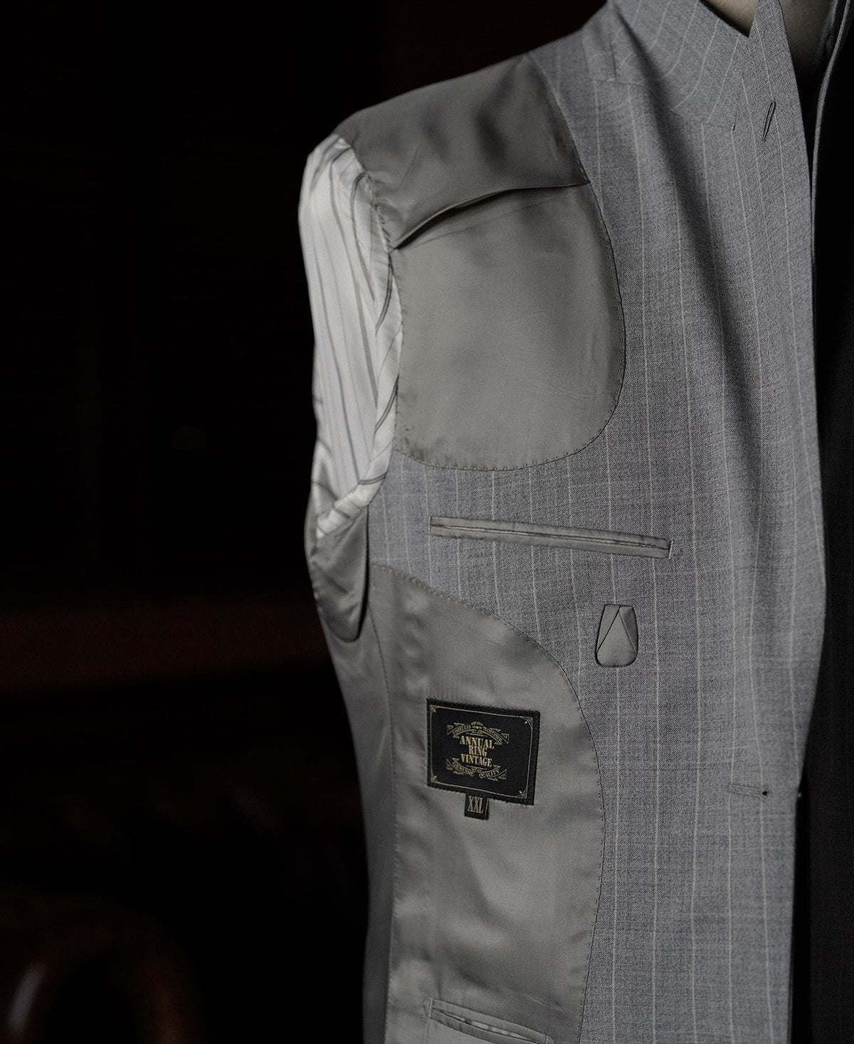 Gray Stripe Suit Jacket – Care Label | Ghosts Vintage
