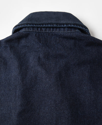 Indigo Chore Jacket – Chest Patch Pocket Detail | Ghosts Vintage