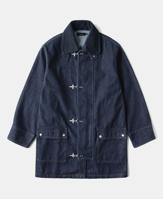Denim Chore Jacket Indigo – Front View | Ghosts Vintage