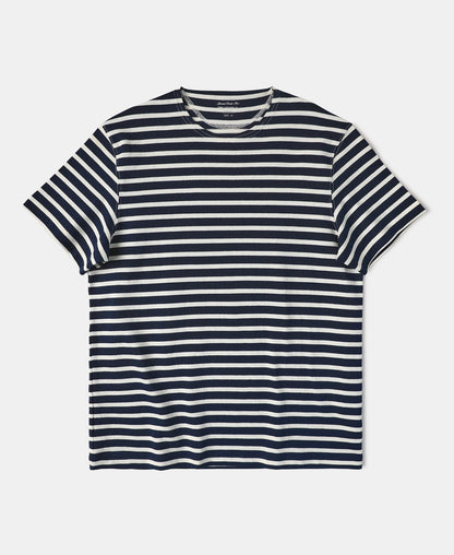 Breton Striped Jersey T-Shirt Navy Ivory – Front View | Ghosts Vintage