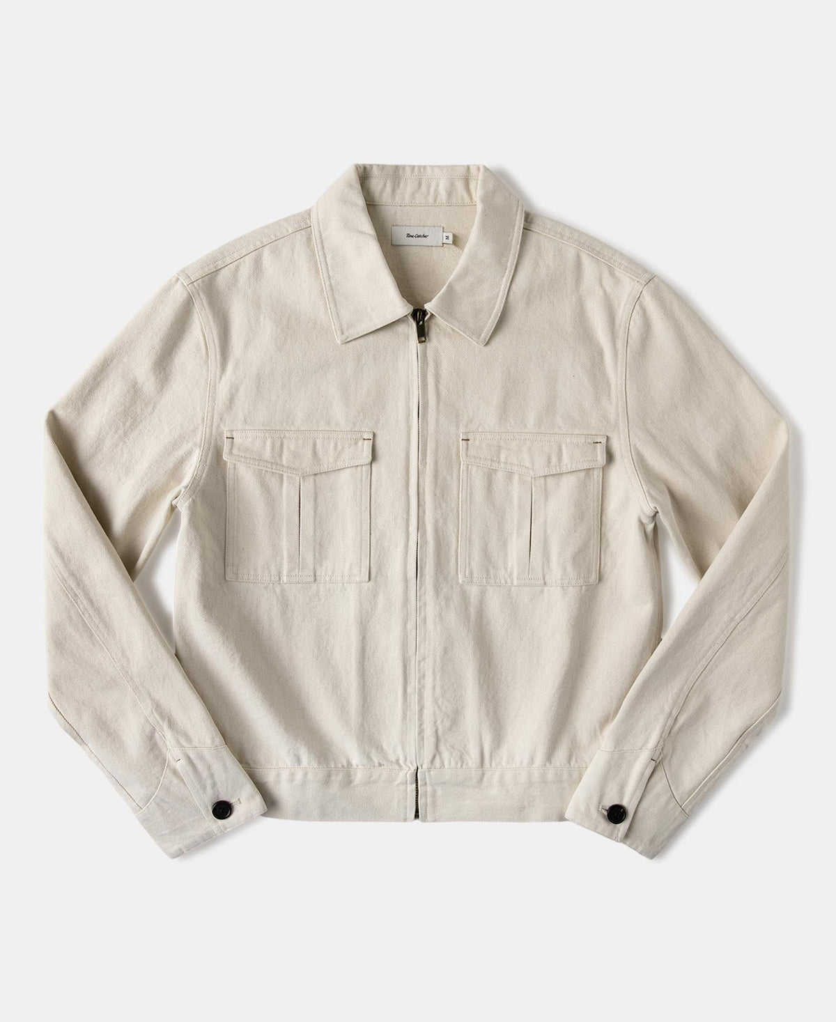 Heavyweight Cotton Work Jacket Natural – Front View | Ghosts Vintage