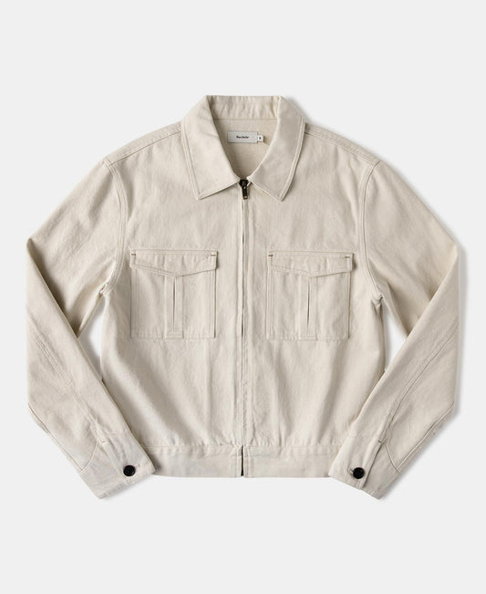 Heavyweight Cotton Work Jacket Natural – Front View | Ghosts Vintage