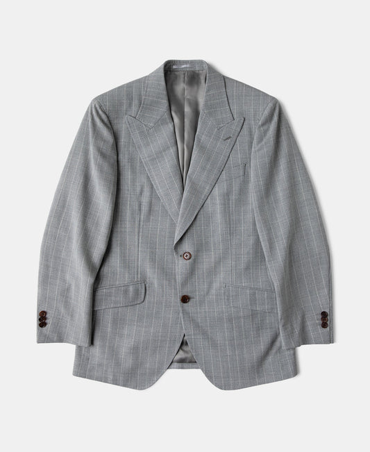Gray Chalk Stripe Suit Jacket – Front View | Ghosts Vintage