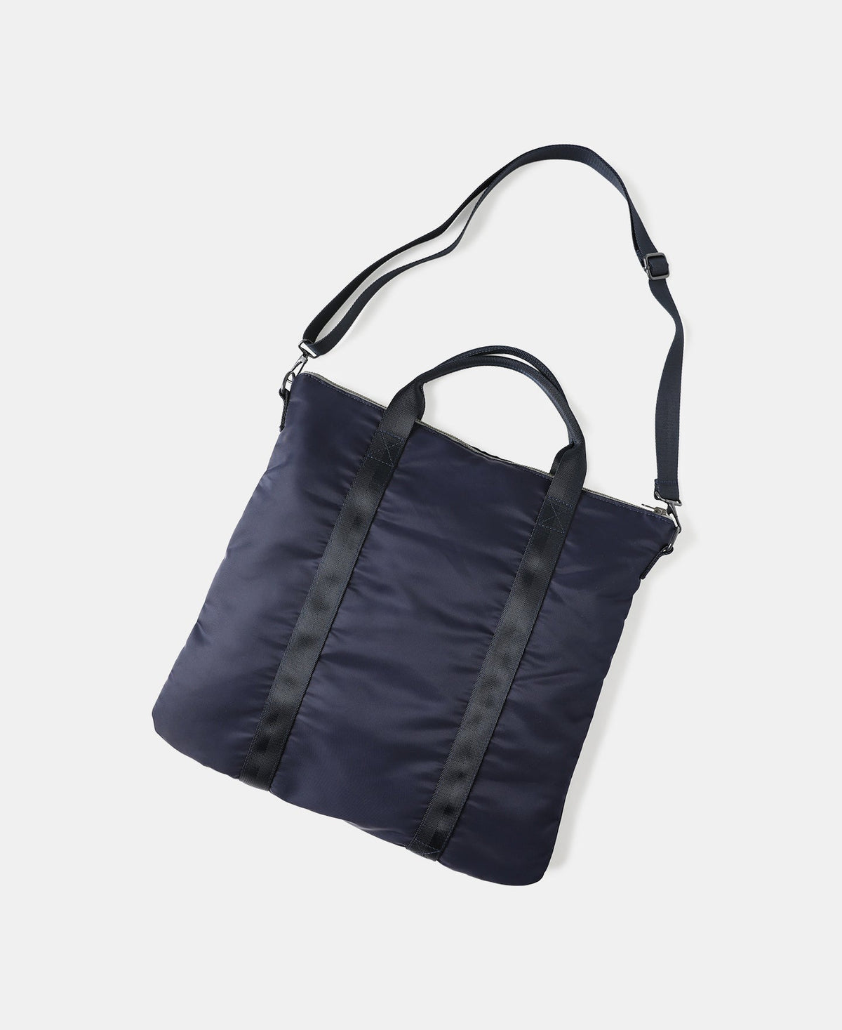 Cotton Sateen Snap-Pocket Shoulder Bag Navy – Front View | Ghosts Vintage