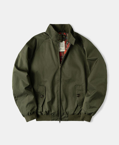 Stand Collar Jacket Olive – Front View | Ghosts Vintage