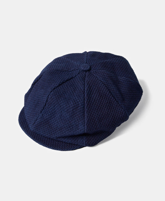 Indigo Sashiko Newsboy Cap – Front View | Ghosts Vintage