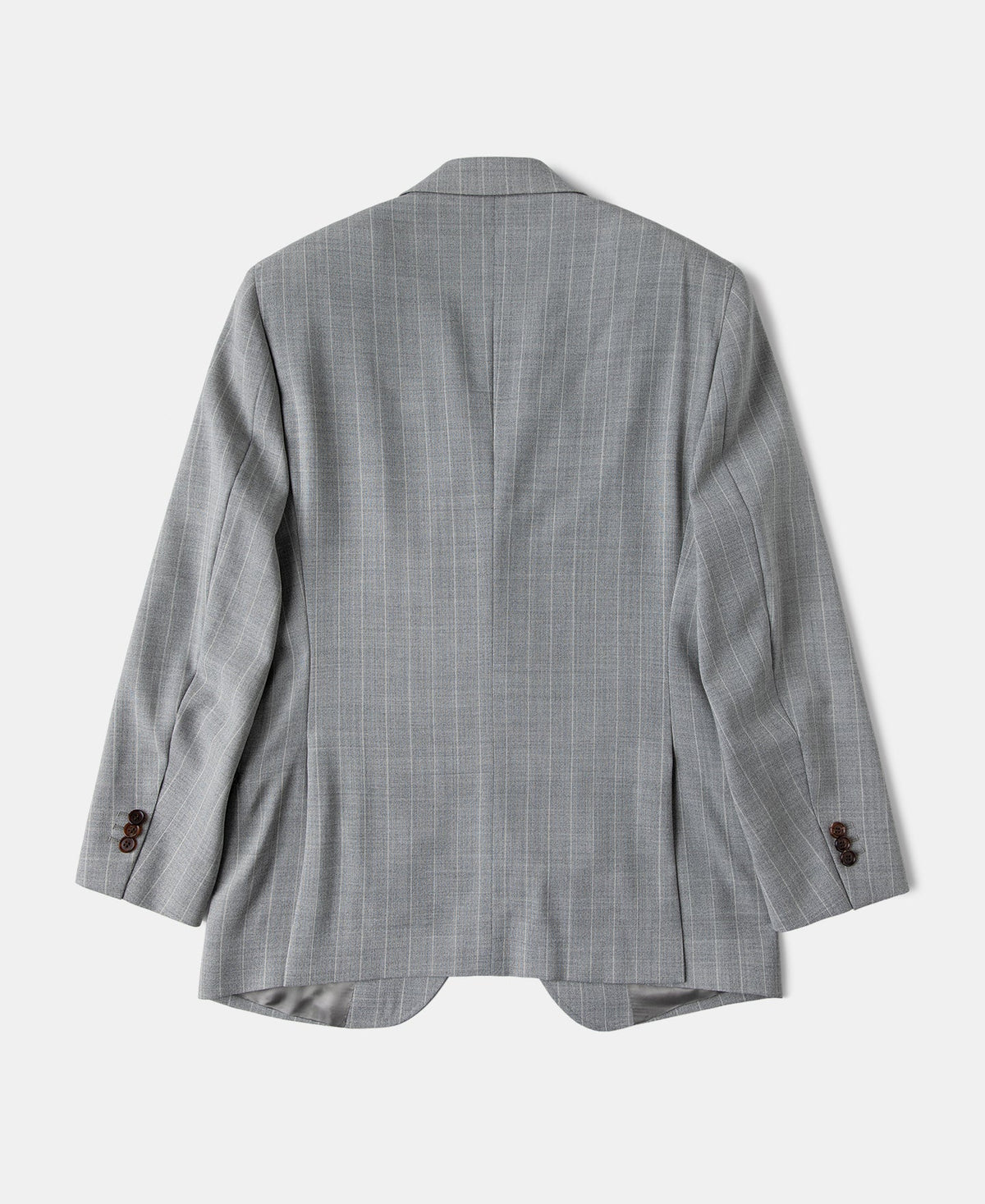 Gray Chalk Stripe Suit Jacket – Side View | Ghosts Vintage