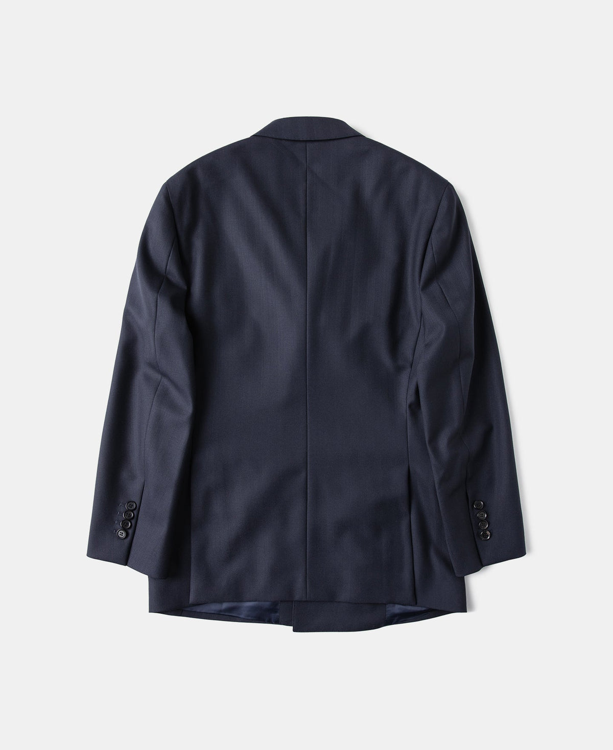 Herringbone Double-Breasted Suit Jacket Navy – Side View | Ghosts Vintage