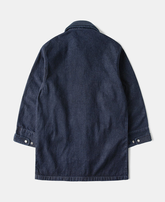 Denim Chore Jacket Indigo – Side View | Ghosts Vintage
