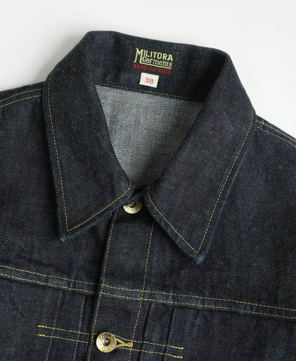 Selvedge Denim Jacket Prewashed Indigo – Back View | Ghosts Vintage