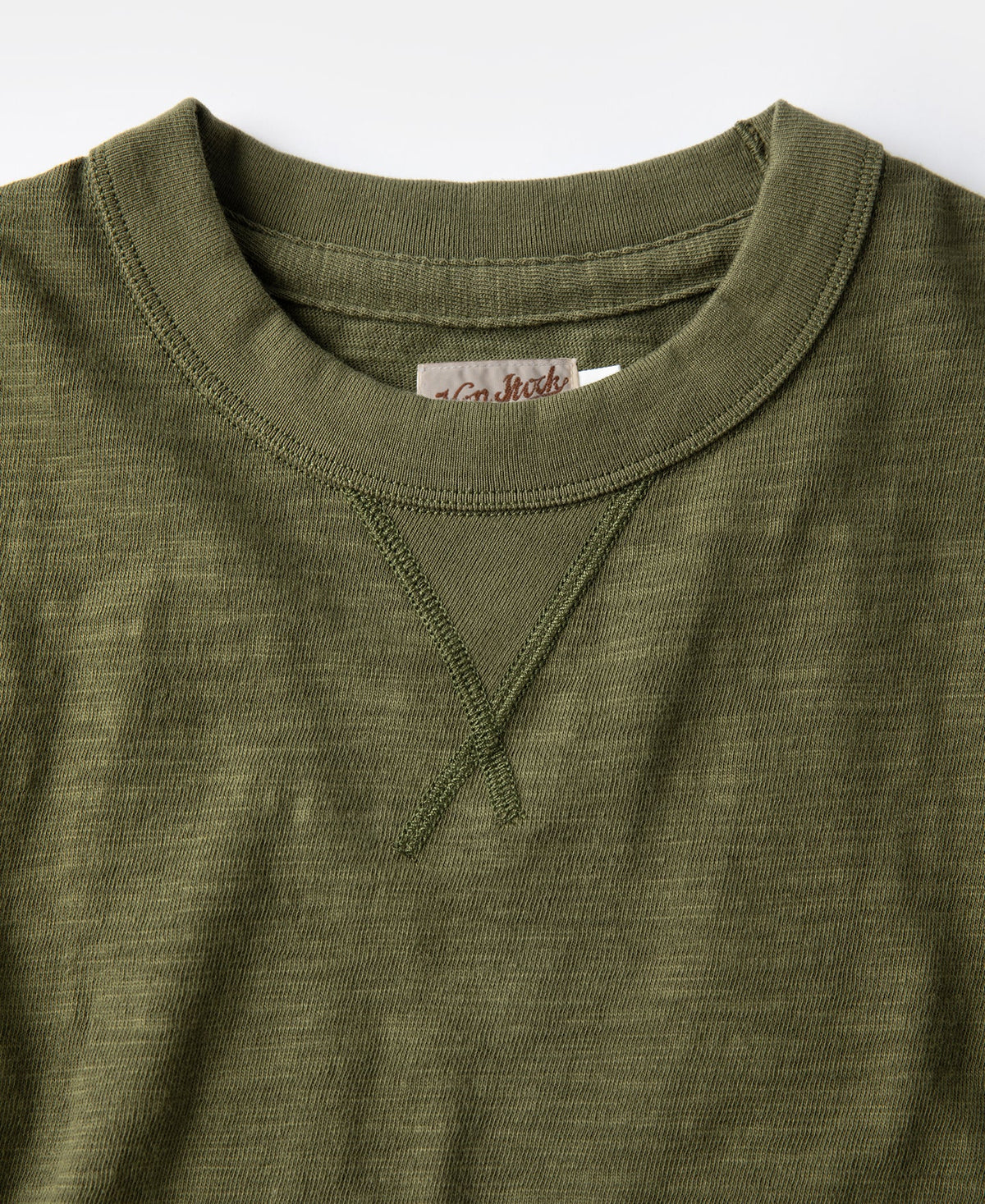 Heavyweight Cotton Gusset Tube T-Shirt Green – Back View | Ghosts Vintage