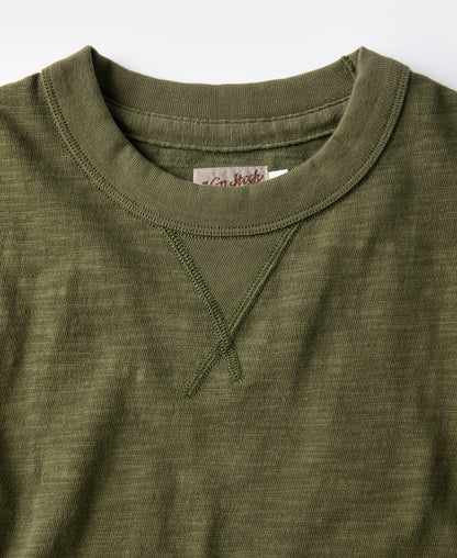 Heavyweight Cotton Gusset Tube T-Shirt Green – Back View | Ghosts Vintage