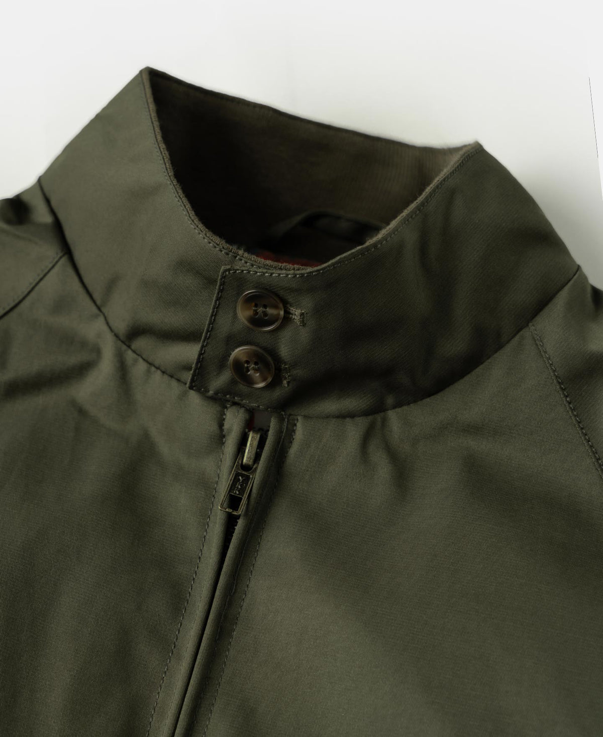 Stand Collar Jacket Olive – Back View | Ghosts Vintage