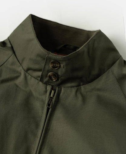 Stand Collar Jacket Olive – Back View | Ghosts Vintage