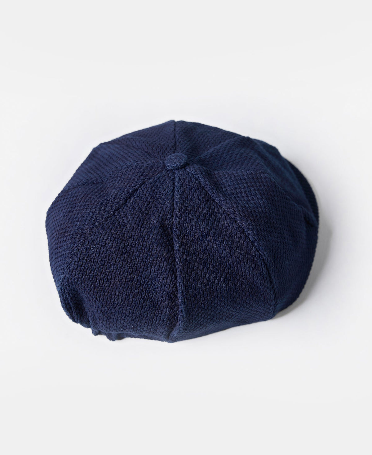 Indigo Sashiko Newsboy Cap – Geometric Embroidery Detail | Ghosts Vintage