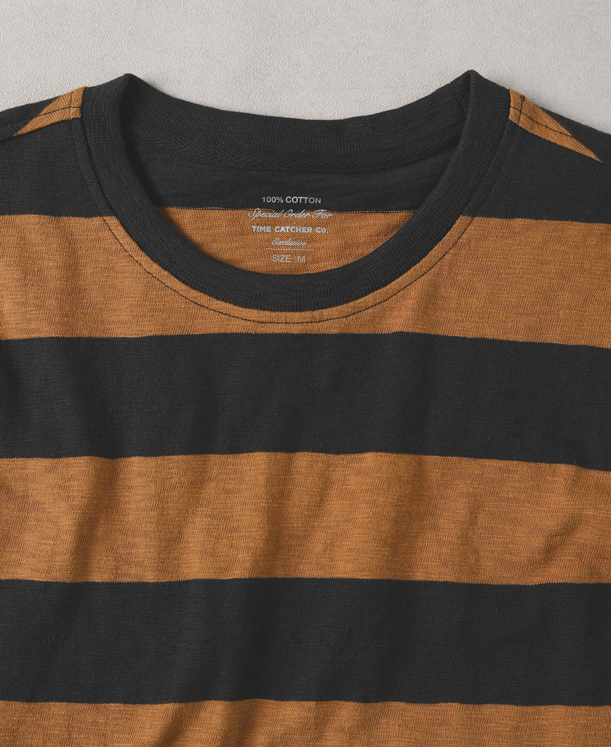 Black Orange Stripe T-Shirt – Size Label | Ghosts Vintage