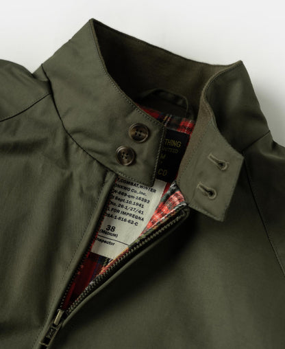 Olive Stand Collar Jacket – Zip Front Closure Detail | Ghosts Vintage