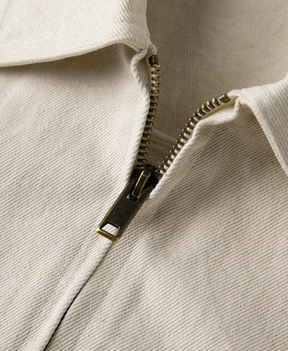 Natural Cotton Work Jacket – Waist Patch Pocket Detail | Ghosts Vintage