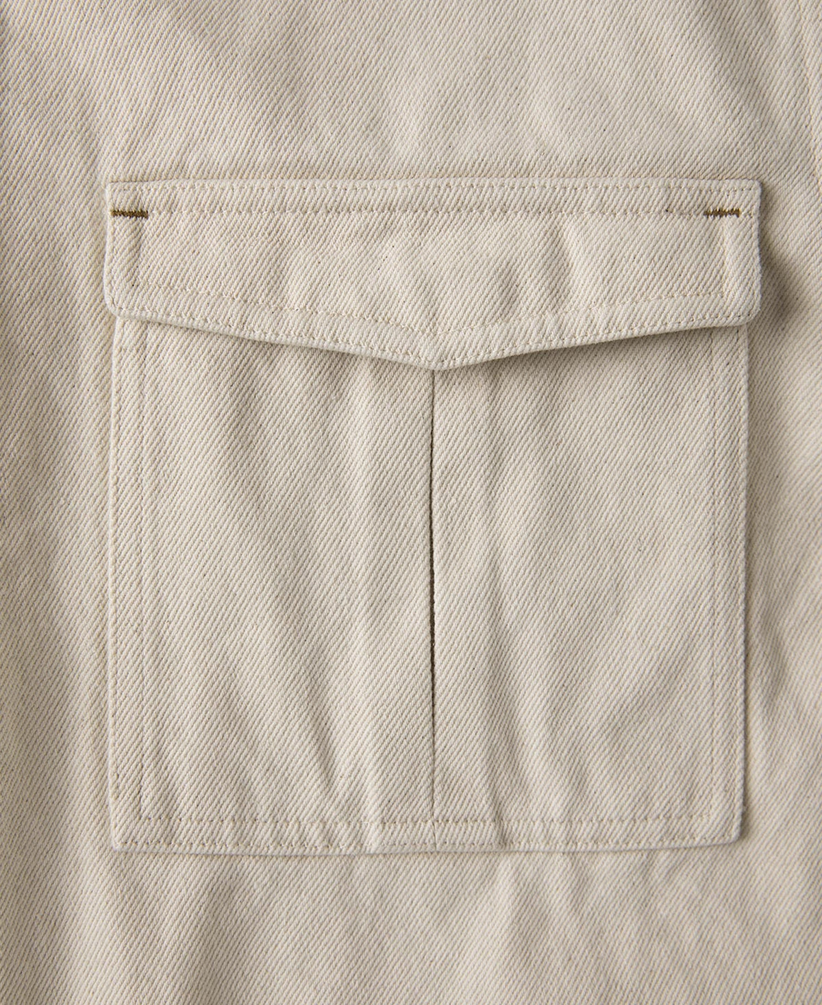 Natural Cotton Work Jacket – Stand Collar Button Tab Detail | Ghosts Vintage