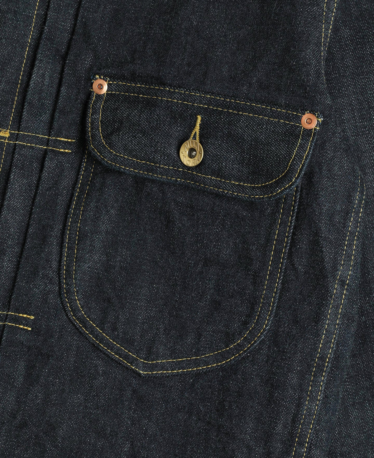 Indigo Selvedge Jacket – Button Front Detail | Ghosts Vintage