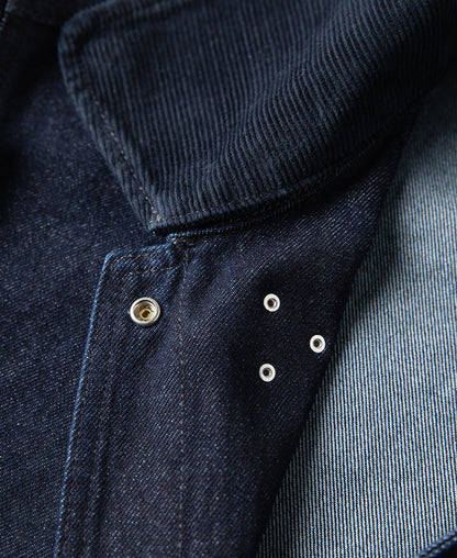 Indigo Chore Jacket – Metal Shank Button Detail | Ghosts Vintage