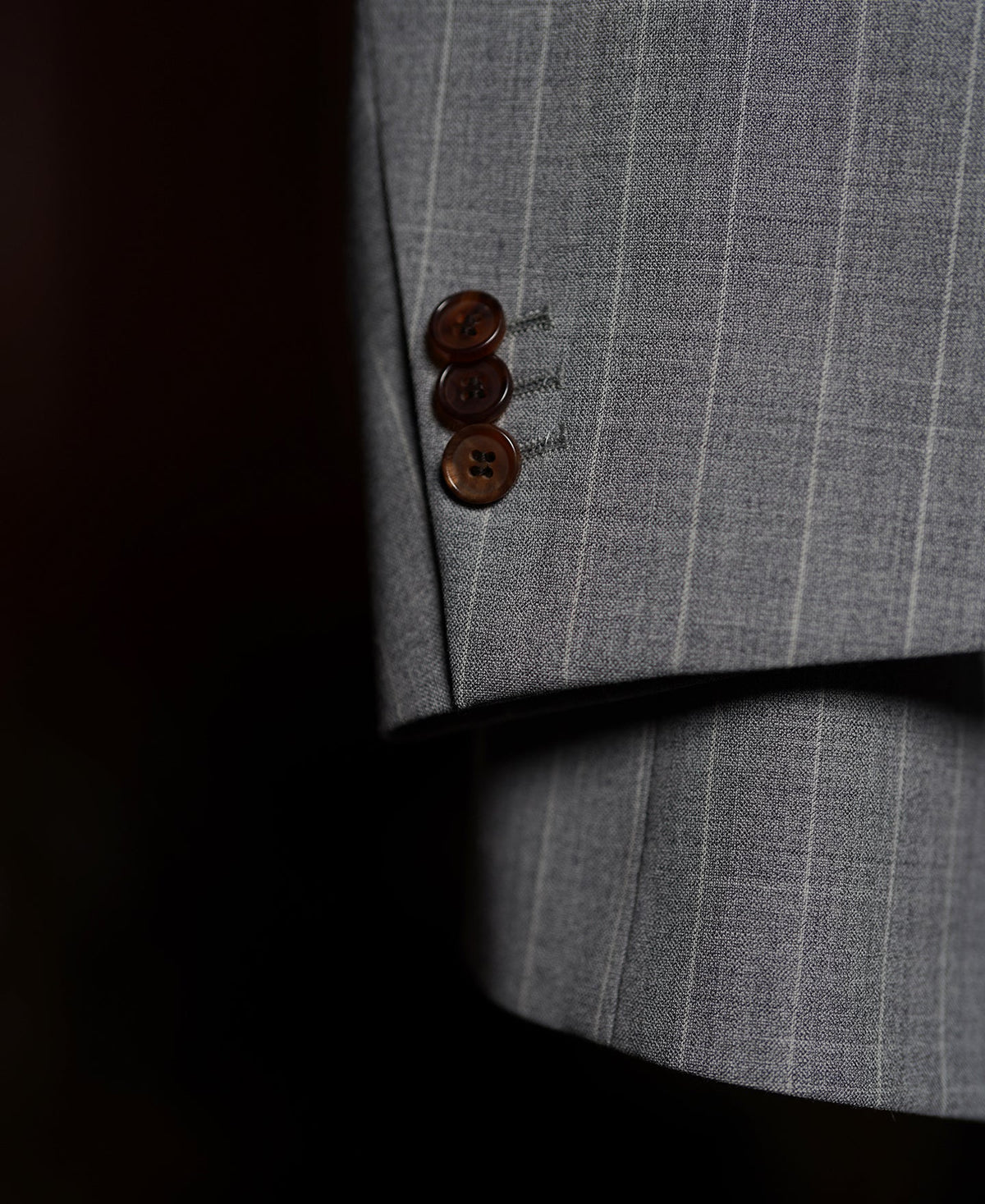 Gray Stripe Suit Jacket – Brand Label | Ghosts Vintage