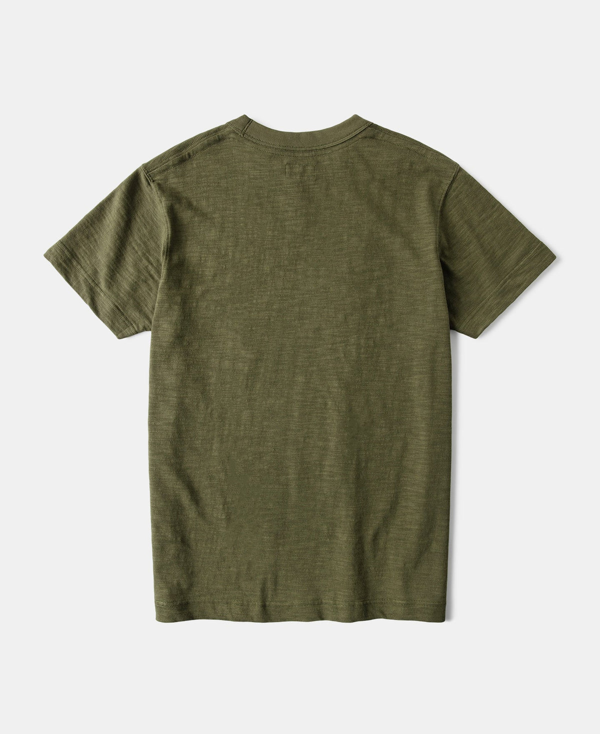 Heavyweight Cotton Gusset Tube T-Shirt Green – Side View | Ghosts Vintage