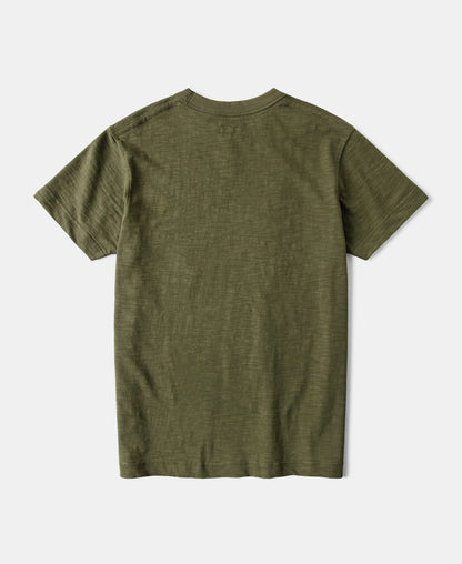 Heavyweight Cotton Gusset Tube T-Shirt Green – Side View | Ghosts Vintage
