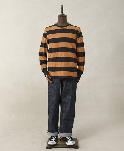 Black Orange Stripe T-Shirt – Sleeve Detail | Ghosts Vintage