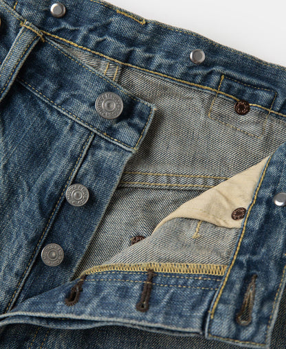 Selvedge Denim Jeans – Leather Patch Detail | Ghosts Vintage