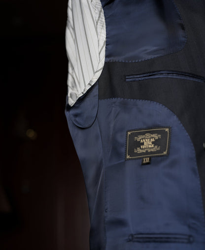 Navy Herringbone Suit Jacket – Brand Label | Ghosts Vintage