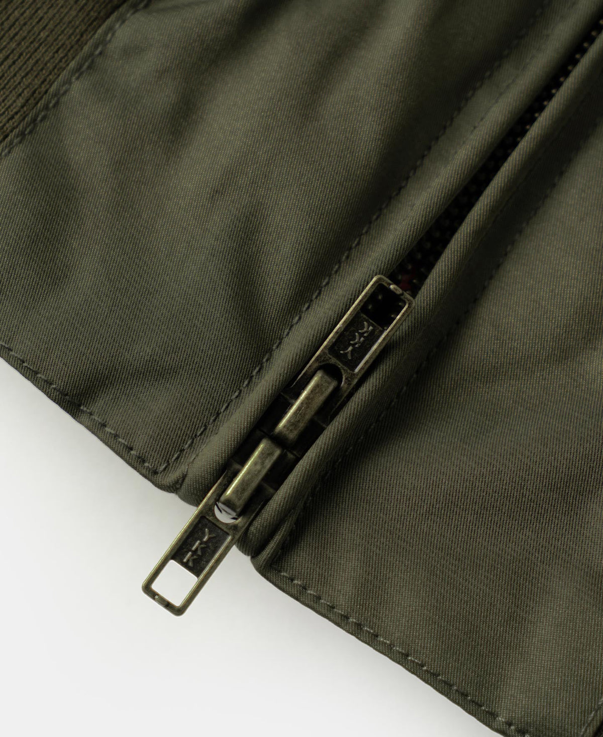 Olive Stand Collar Jacket – Flat Lay Back | Ghosts Vintage