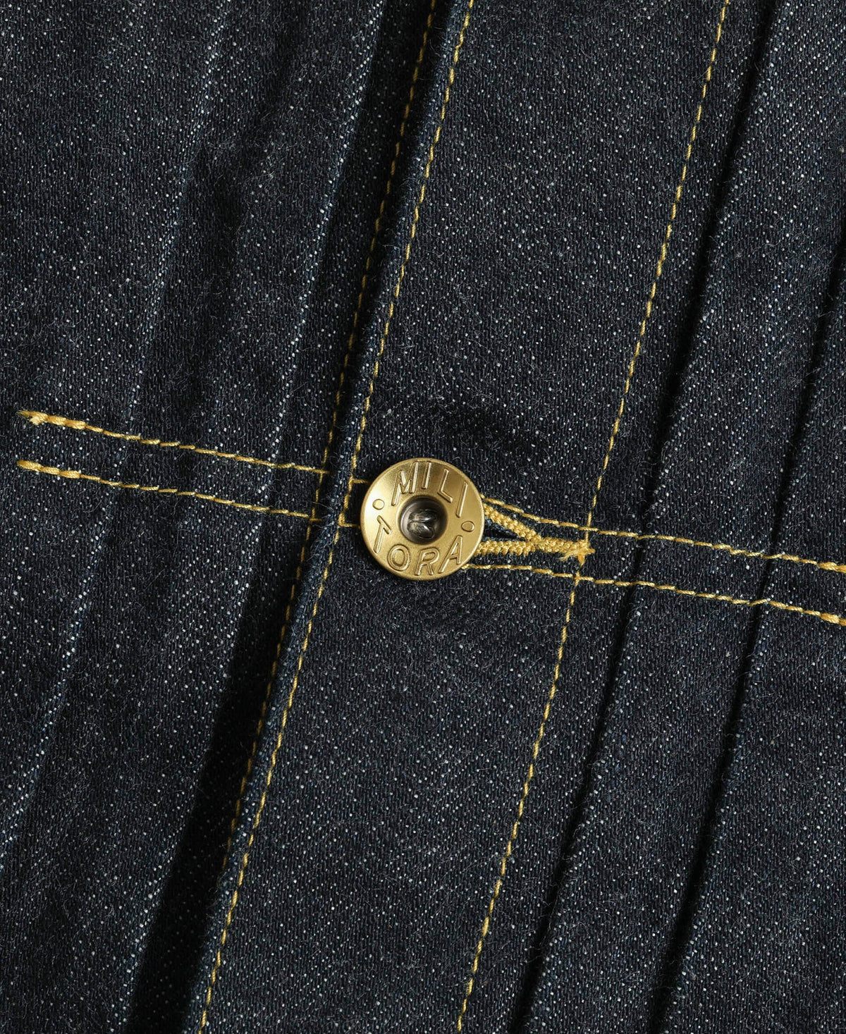 Indigo Selvedge Jacket – Leather Patch Detail | Ghosts Vintage