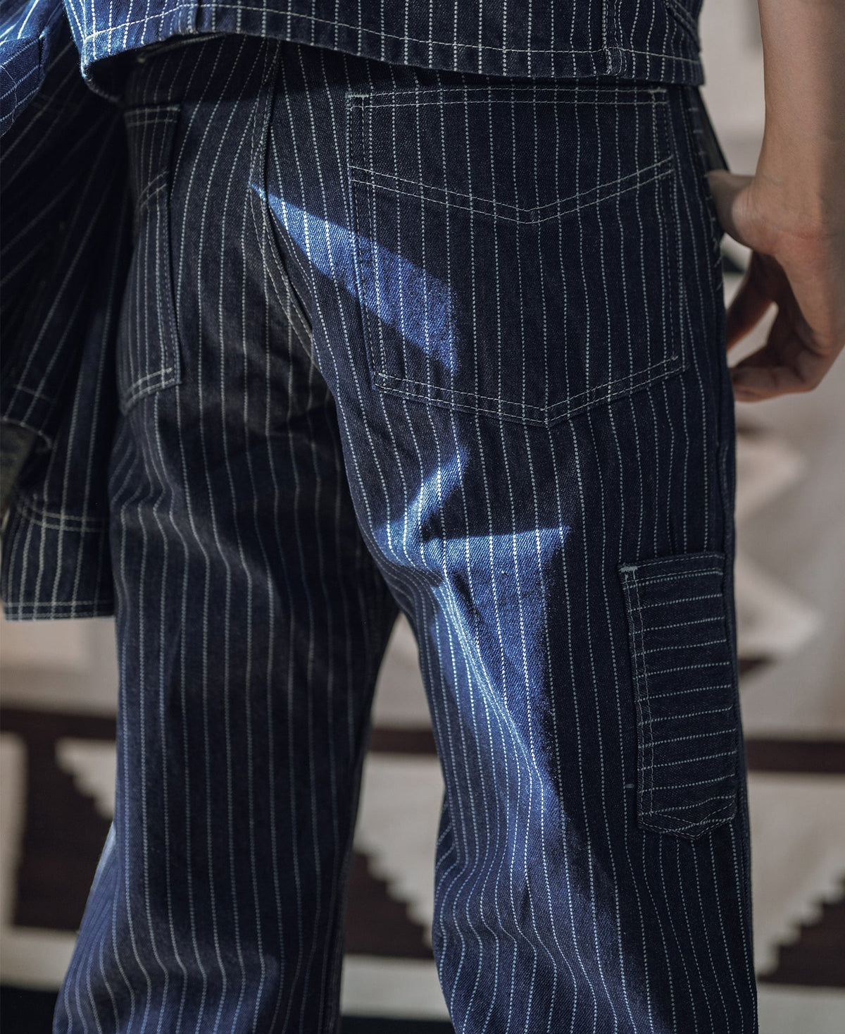 Indigo Wabash Work Pants – Metal Shank Button Detail | Ghosts Vintage