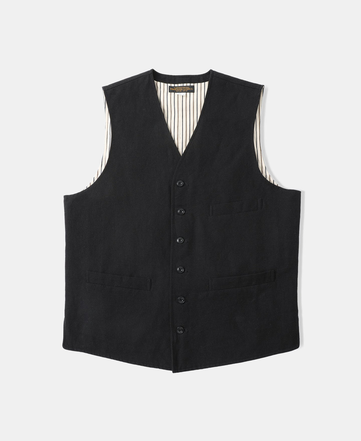 Textured Woven Vest Black – Front View | Ghosts Vintage