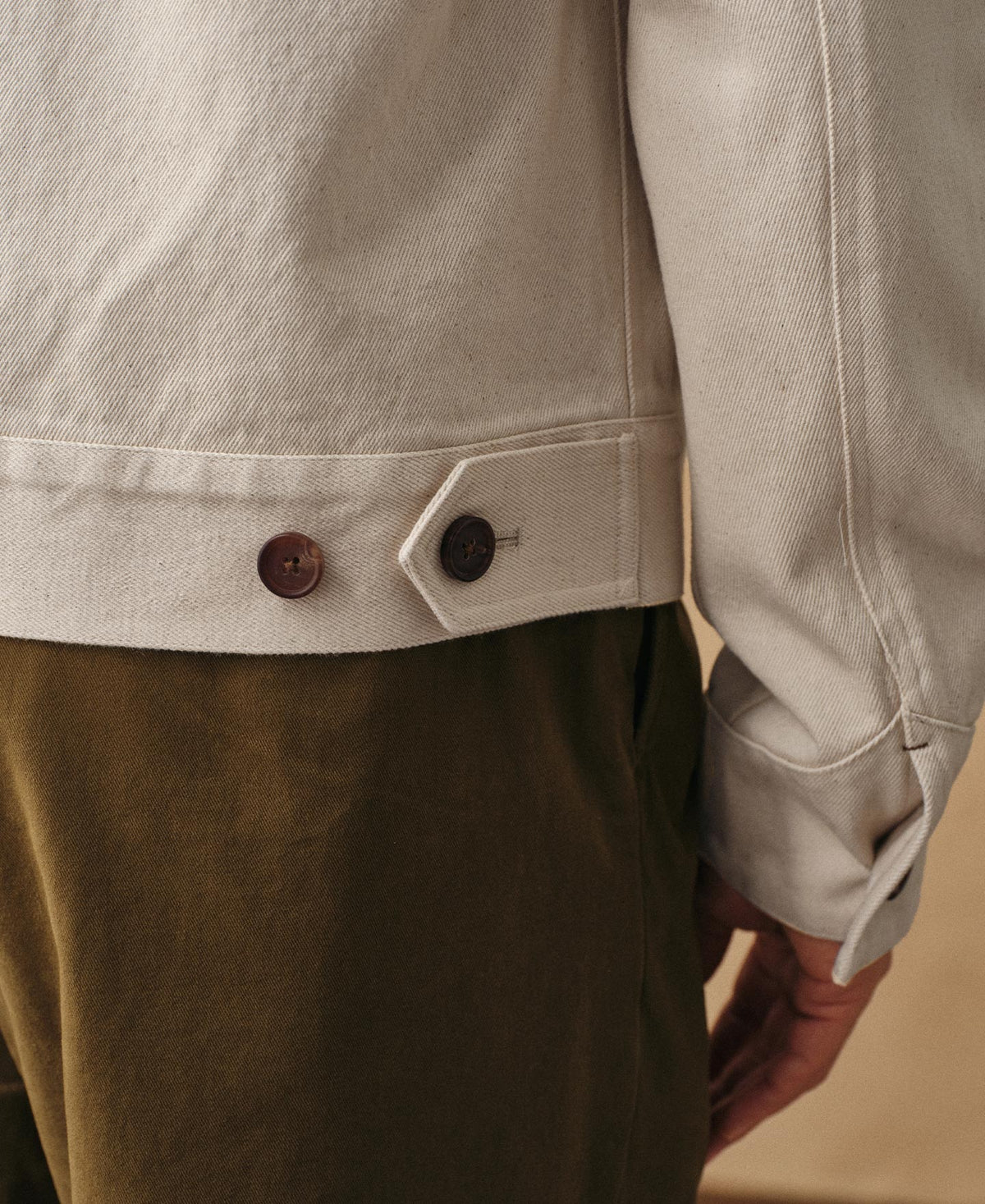 Natural Cotton Work Jacket – Chest Patch Pocket Detail | Ghosts Vintage